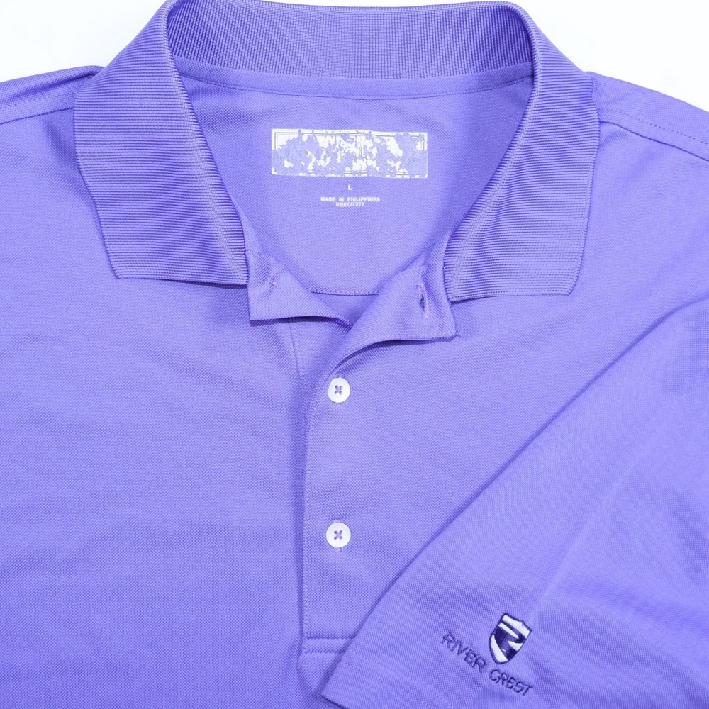 Donald Ross River Crest TX Mens Large Purple Short Sleeve Golf Polo Shirt L